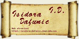 Isidora Dafunić vizit kartica